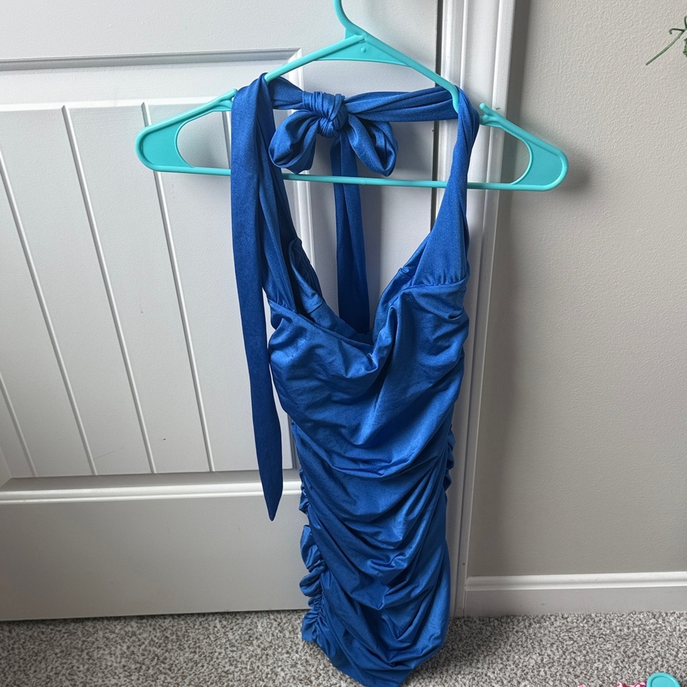 Navy blue Lucy in the sky halter dress size medium